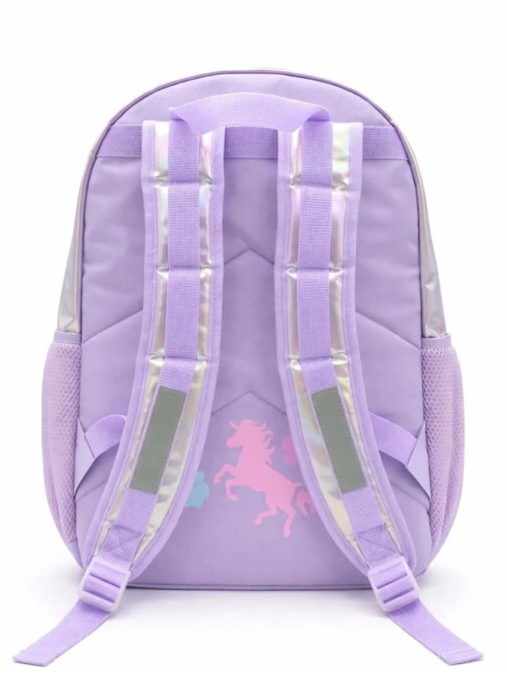 Unicorn Holographic Kids Backpack and Lunch Bag Set - Purple W1
